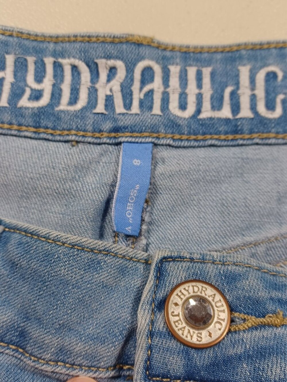 Hydraulic womens medium wash colorful Soho V Hi floral denim skirt 8 NWT - Picture 9 of 9